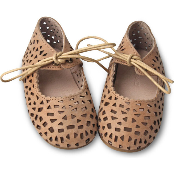 Leather Boho Mary Janes, Sand