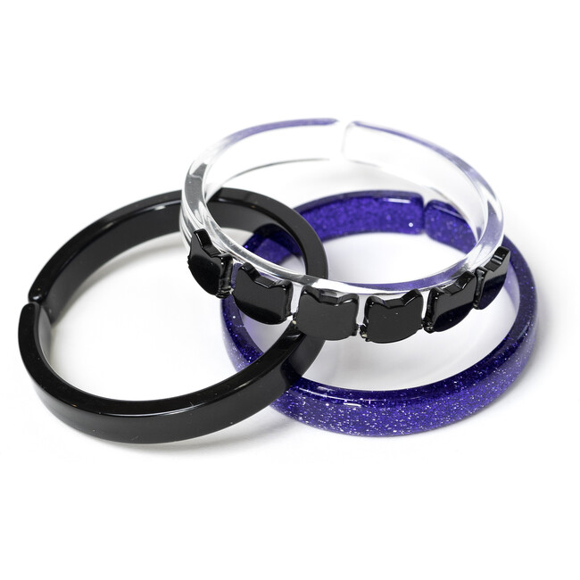 Black Cat Bracelet Set of 3, Multi - Bracelets - 1