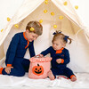 Jack O Lantern Applique Pajama Set, Navy - Pajamas - 3