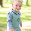Shortall with Navy Gingham Peter Pan Shirt, Sage Green - Mixed Apparel Set - 3