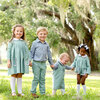 Navy Gingham Shirt and Pants, Sage Green - Mixed Apparel Set - 4