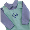 Shortall with Navy Gingham Peter Pan Shirt, Sage Green - Mixed Apparel Set - 5
