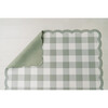 Scallop-Edge Buffalo Check Vegan Leather Playmat, Green - Playmats - 6