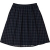 Checkered Midi Skirt, Navy - Pants - 1 - thumbnail