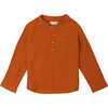 Cloud Muslin Henley, Burnt Orange - Shirts - 1 - thumbnail