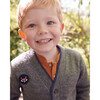 Cloud Muslin Henley, Burnt Orange - Shirts - 2