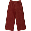 Velour Wide Pants, Burnt Henna - Pants - 1 - thumbnail