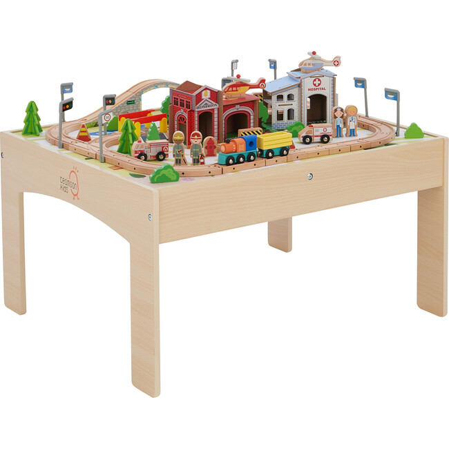 Preschool Play Lab Toys Country Train and Table Set, Wood