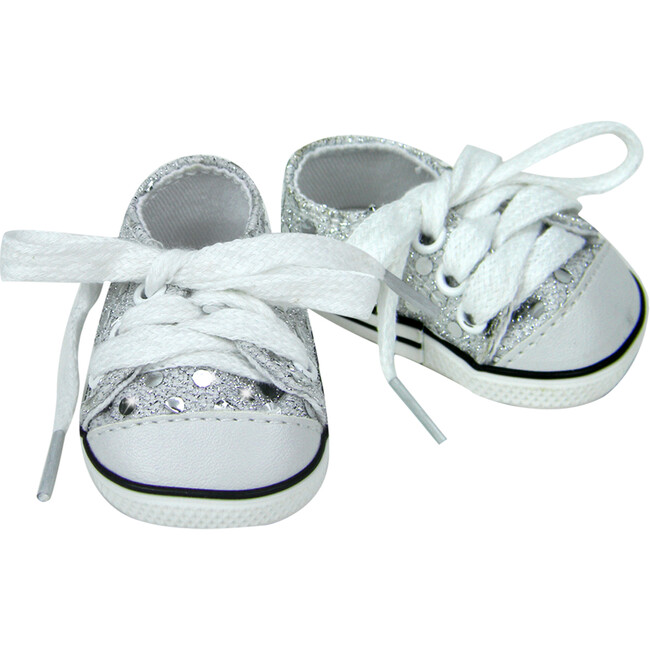 18'' Doll Sequin Sneakers, Silver