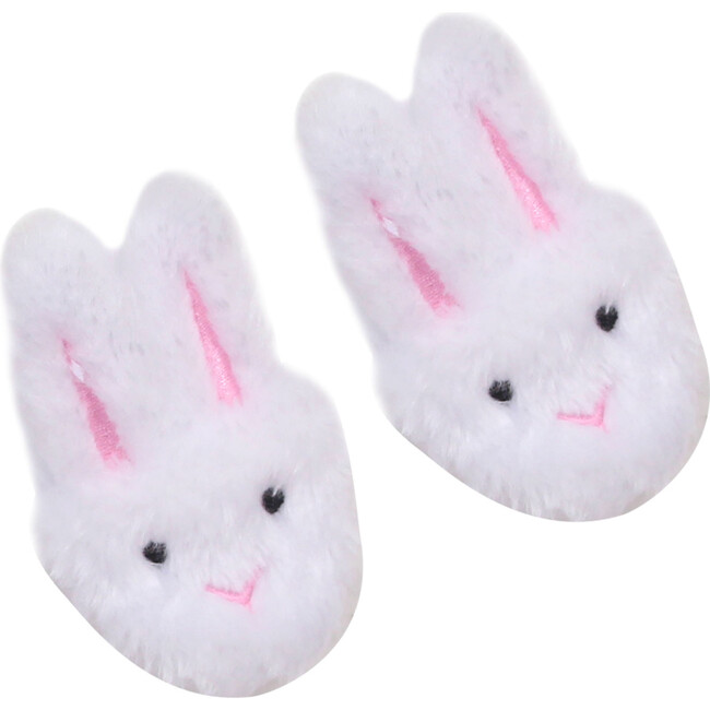 18'' Doll Bunny Slippers, White