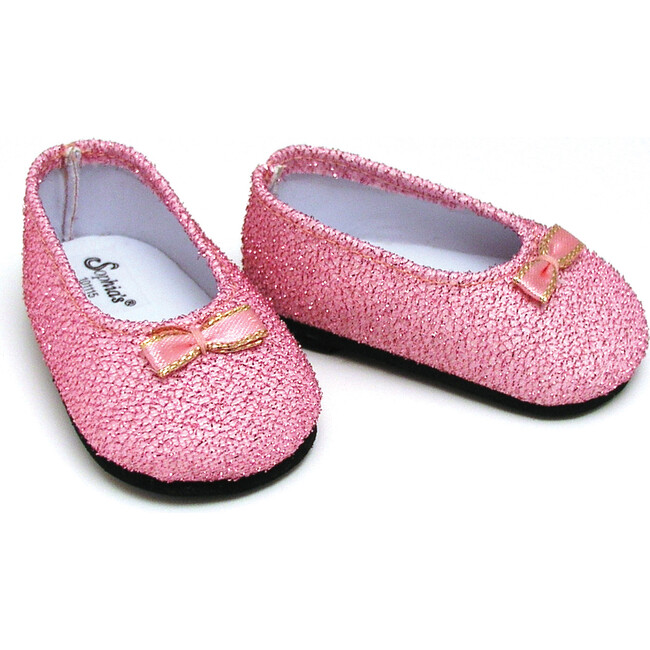 18'' Doll Glitter Shoes, Light Pink