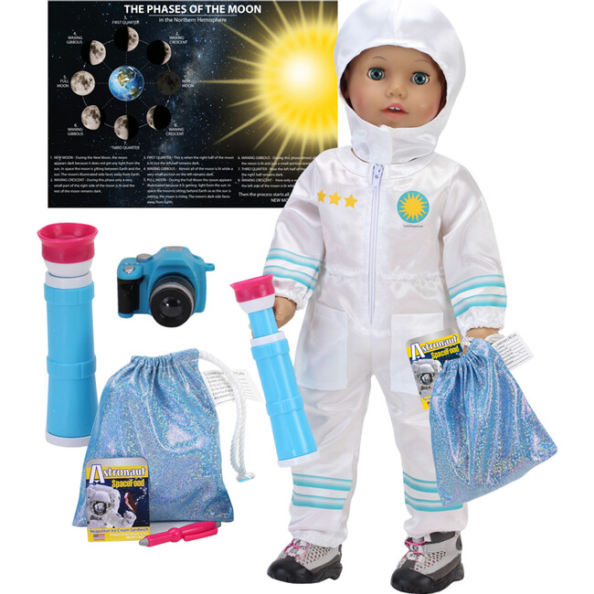 18'' Doll 8 pcs Smithsonian Astronaut Set, White