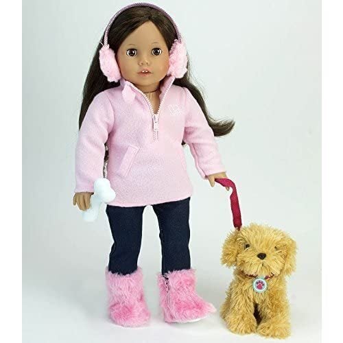 18'' Doll Puppy Dog & Accessories Set, Pink - Doll Accessories - 4