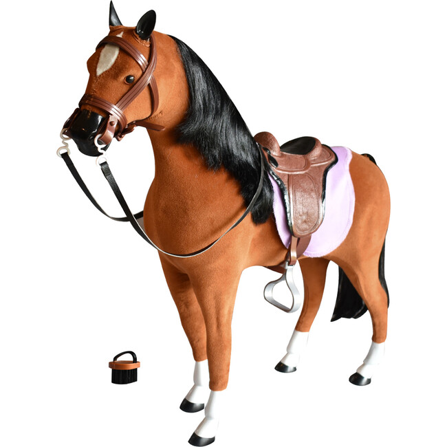 18'' Doll Fabric Horse, Tan - Doll Accessories - 1