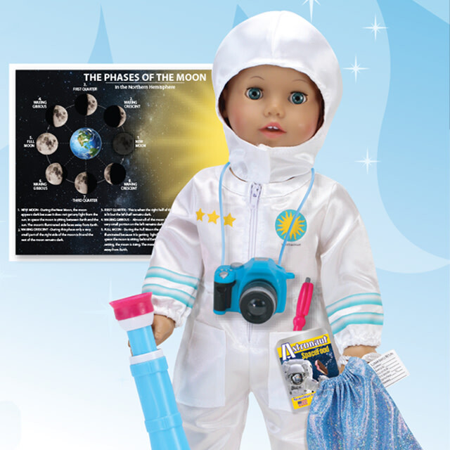 18'' Doll 8 pcs Smithsonian Astronaut Set, White - Doll Accessories - 4