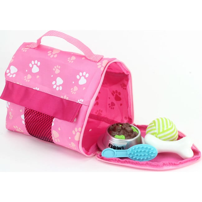 18'' Doll Puppy Dog & Carrier Set, Pink - Doll Accessories - 4