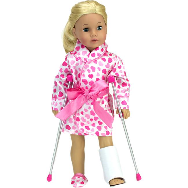 18'' Doll Crutches, Arm Cast, Leg Cast & Bandage, Sliver - Doll Accessories - 3