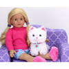18'' Doll White Kitten & Carrier Set, Pink - Doll Accessories - 2