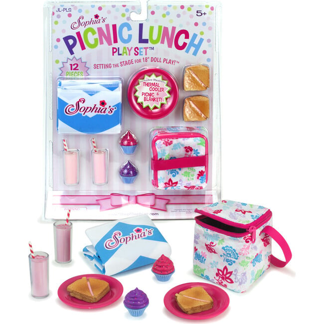 18'' Doll Picnic Lunch Set, Pink - Doll Accessories - 4