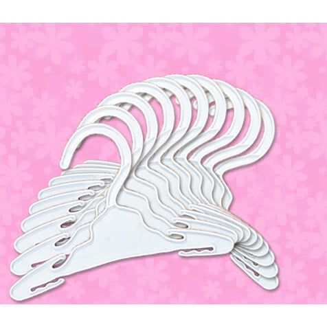 18'' Doll 7 1/2" Plastic Display Hangers, White - Doll Accessories - 3