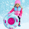 18'' Doll Winter Vest, Hat, Mittens & Winter Inner Tube Set, Pink - Doll Accessories - 3