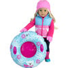 18'' Doll Winter Vest, Hat, Mittens & Winter Inner Tube Set, Pink - Doll Accessories - 6