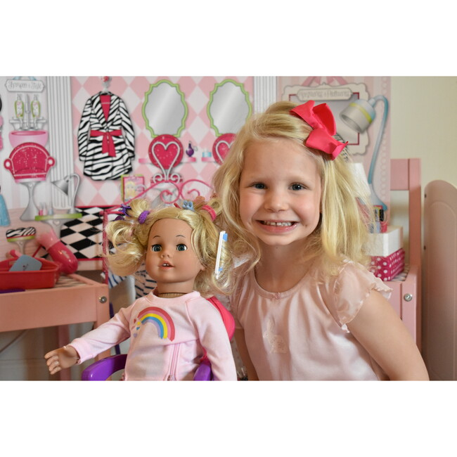 18'' Doll Hair Salon Set, Pink - Doll Accessories - 5