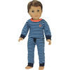 18'' Doll Stripe Pajama Pants & Long Sleeve T, Light Blue - Doll Accessories - 2