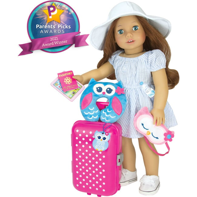 18'' DollTravel Suitcase Set, Hot Pink - Doll Accessories - 8