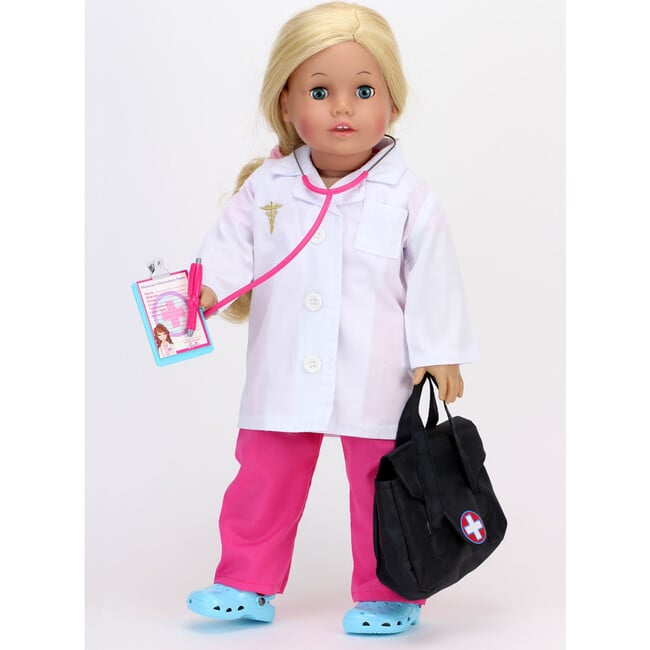 18'' Doll Doctor's Visit Outfit & Medical Accessories, Hot Pink - Doll Accessories - 4