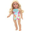 18'' Doll Floral Print Lace Trim Bathing Suit & Popsicle Pool Float, Pink - Doll Accessories - 4