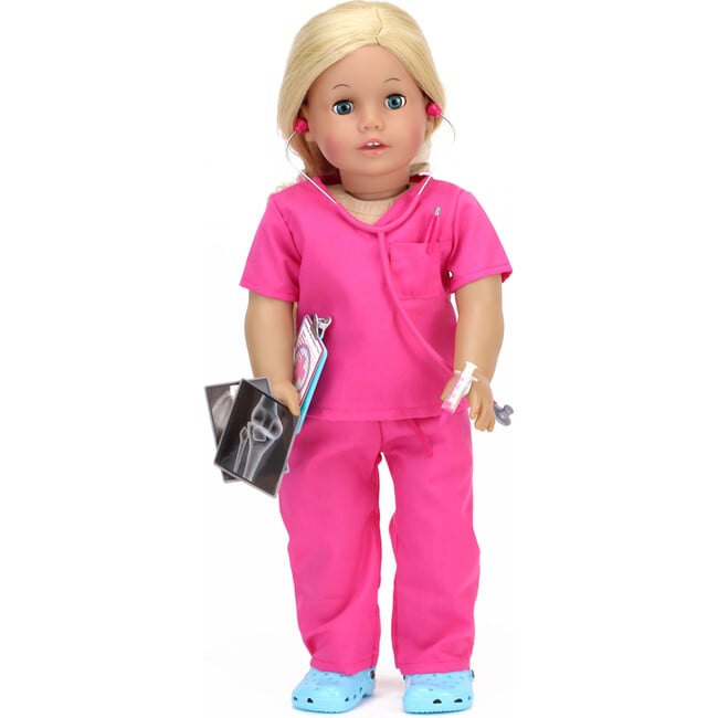 18'' Doll Doctor's Visit Outfit & Medical Accessories, Hot Pink - Doll Accessories - 6