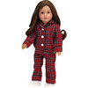 18'' Doll Flannel Pajama & Slippers Set, Red - Doll Accessories - 4