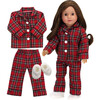 18'' Doll Flannel Pajama & Slippers Set, Red - Doll Accessories - 5