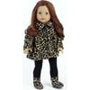 18'' Doll Animal Print Coat, Hat, Black Leggings & Boots, Tan - Doll Accessories - 3