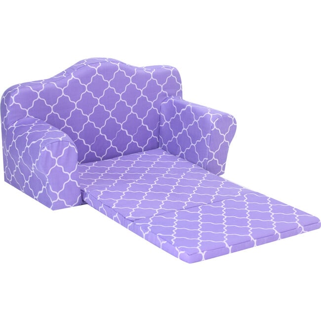 18'' Doll Print Pull Out Sofa Double Bed, Purple - Doll Accessories - 3