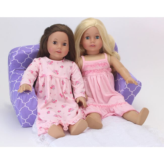 18'' Doll Print Pull Out Sofa Double Bed, Purple - Doll Accessories - 4