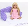 18'' Doll Print Pull Out Sofa Double Bed, Purple - Doll Accessories - 5