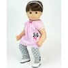 15" Doll Panda Bear Hooded Sweatshirt, Tunic & Polka Dot Leggings, Light Pink - Doll Accessories - 6