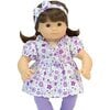 15" Doll Floral Top, Leggings & Headband Set, Purple - Doll Accessories - 4