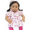 15" Doll Floral Top, Leggings & Headband Set, Purple - Doll Accessories - 5