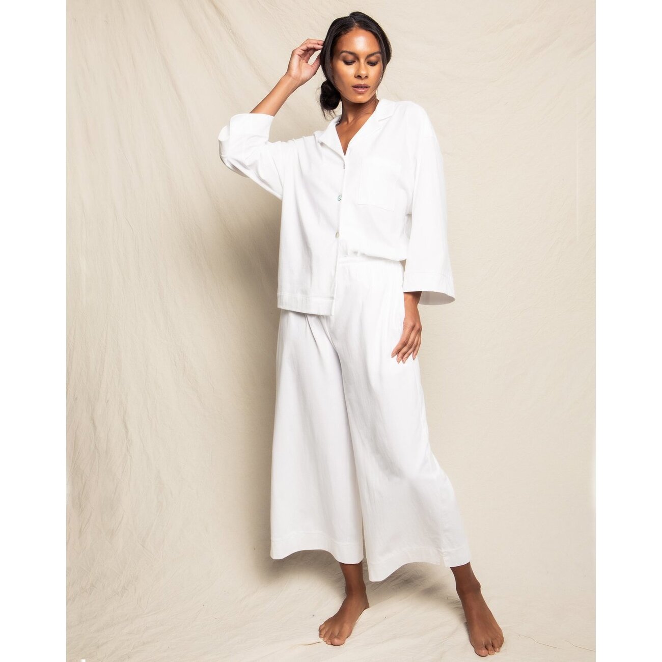Product image for Women's Wide Leg Pajama Set, White