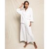 Women's Wide Leg Pajama Set, White - Pajamas - 2