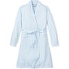 Women's Robe, Light Blue Gingham - Robes - 1 - thumbnail