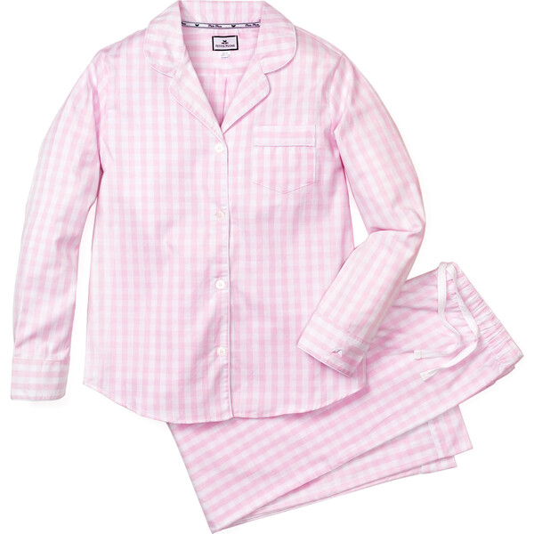 Women's Pajama Set, Pink Gingham - Petite Plume Mommy & Me Shop ...