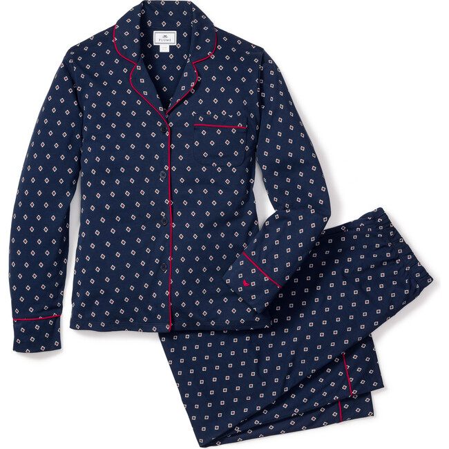 Women's Pajama Set, Luxe Pima Foulard Classic - Pajamas - 1