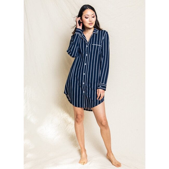 Women's Grant Nightshirt, Pinstripe - Pajamas - 2