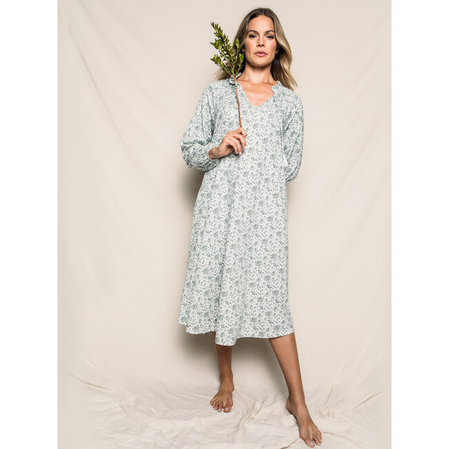 Women's Garbo Nightgown, Luxe Pima Sussex Evergreen