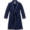 Women's Cotton Robe, Navy - Robes - 1 - thumbnail