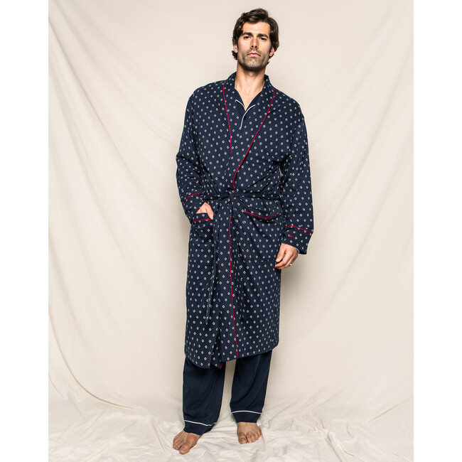 Men's Robe, Luxe Pima Foulard - Robes - 3